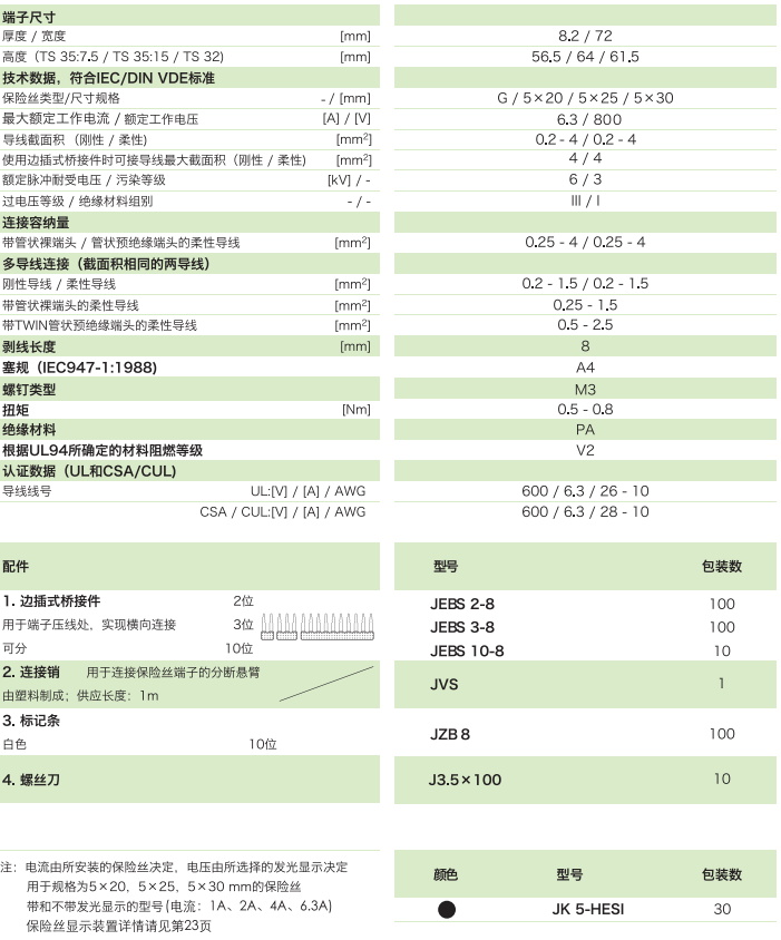 分斷旋臂式保險絲(si) 端子 JK5-HESI