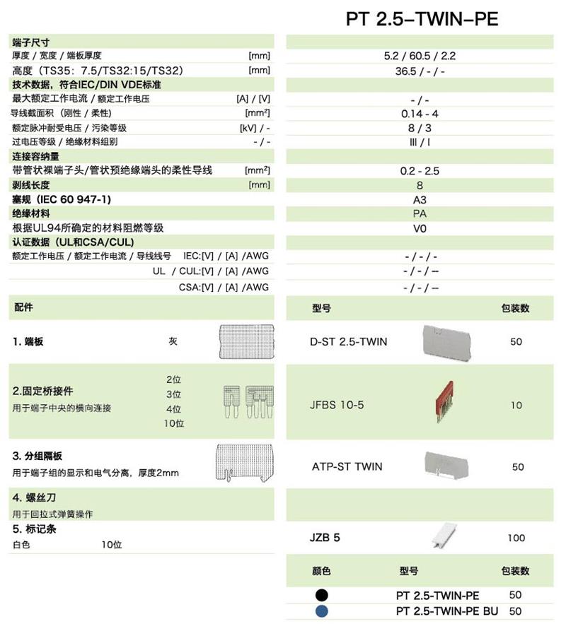 PT直插式係列PT 2.5-TWIN-PE