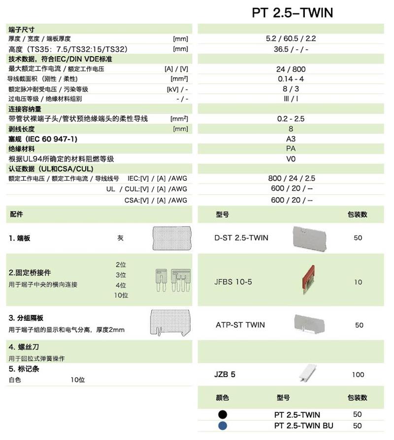 PT直插式係列PT 2.5-TWIN