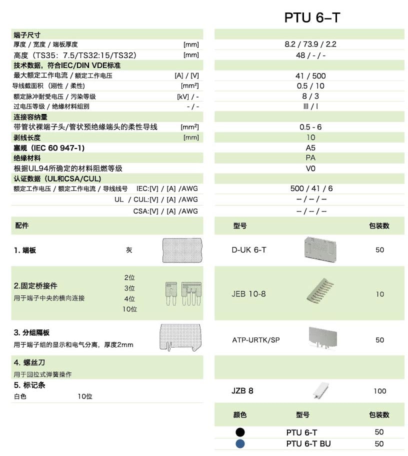 PT直插式係列PTU 6-T